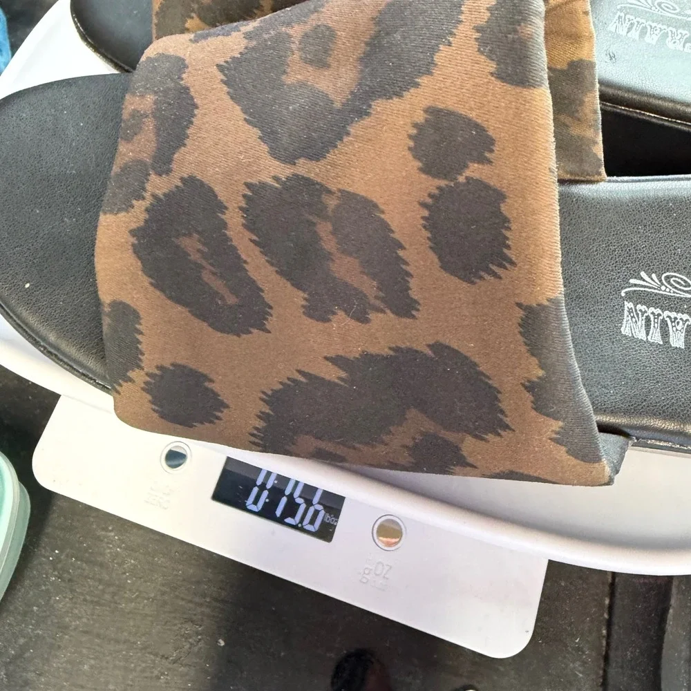 Crazy Train Leopard Platform Sandals Womens 6 Brown Black Animal Print Slides